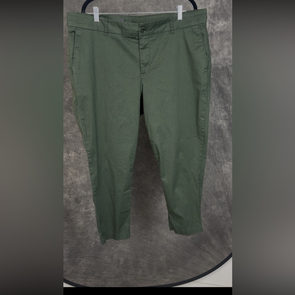 KUT From The Kloth 16W Olive Cropped Ankle Trousers Plus Size